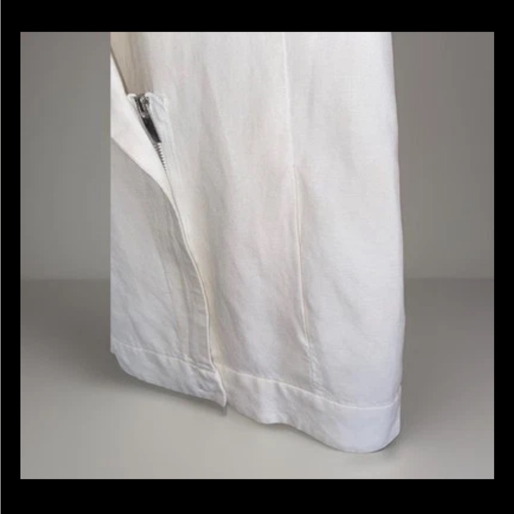 Joan Vass New York White Linen Mix Vest Size 8 Zippers Pockets Lined Perfect - Picture 9 of 11